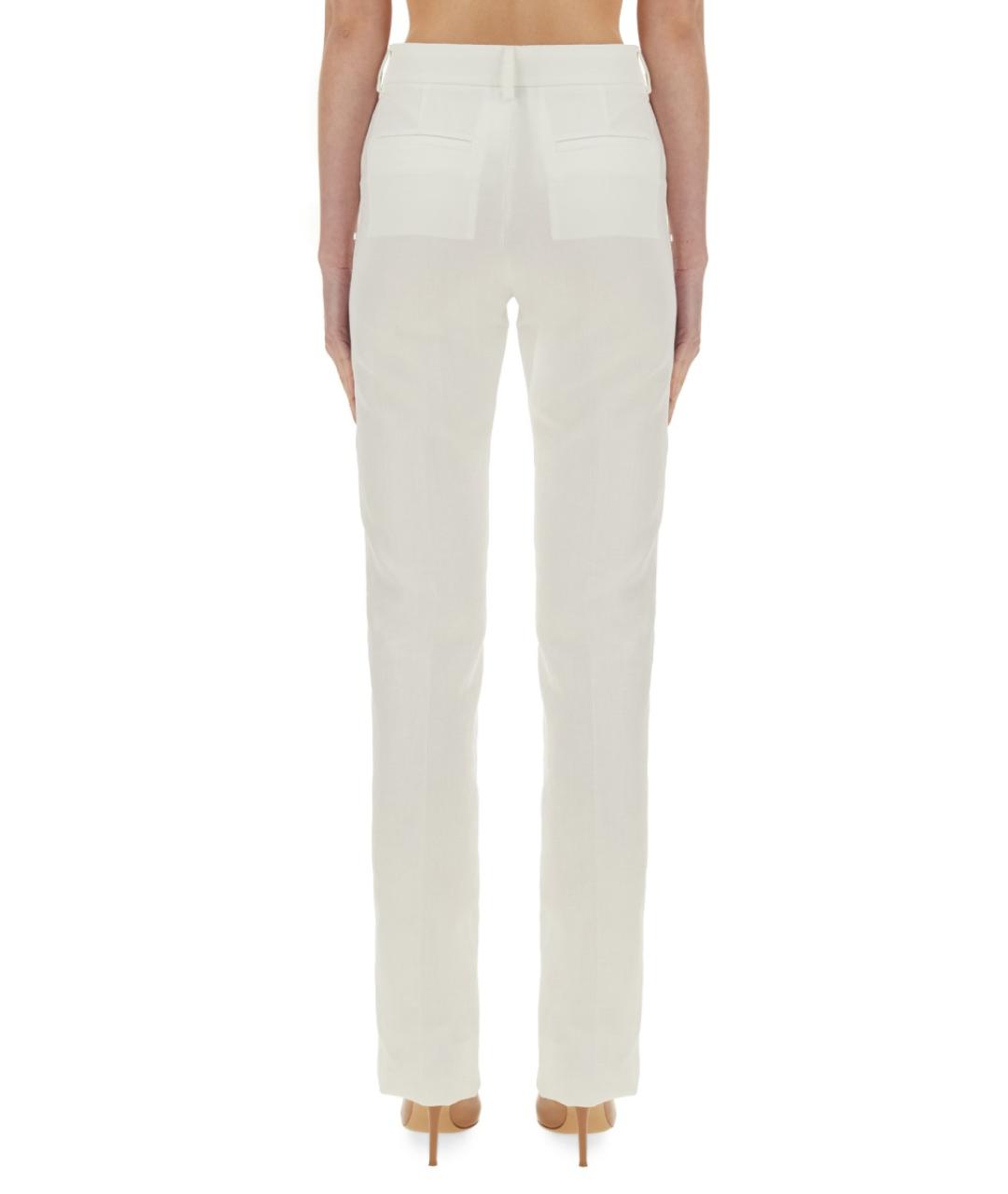 SPORTMAX Белые вискозные брюки узкие, фото 3