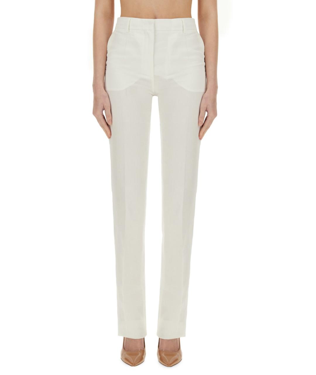 SPORTMAX Белые вискозные брюки узкие, фото 1