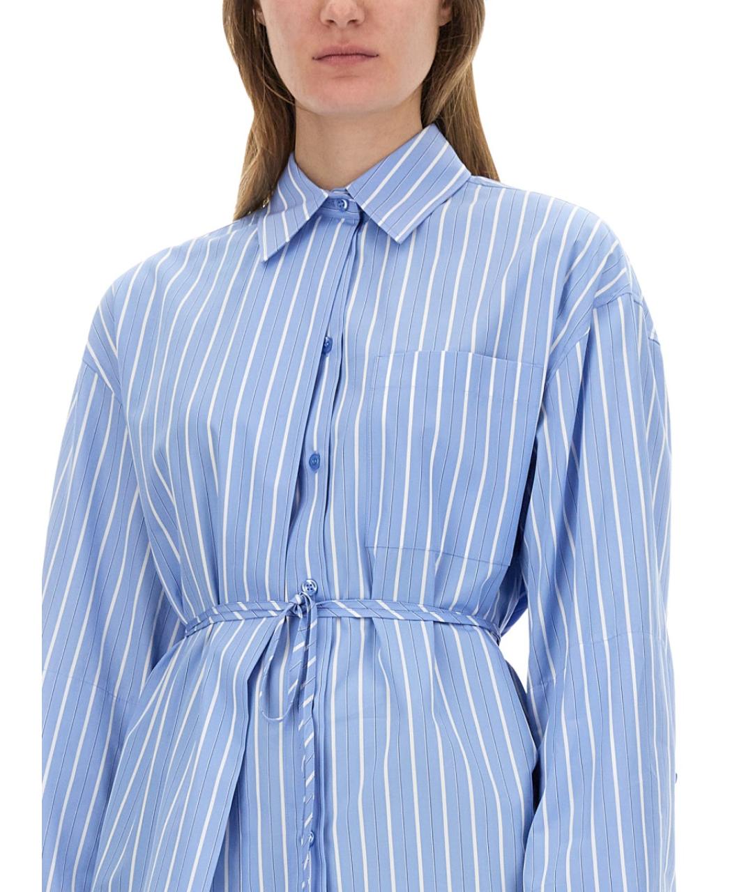 SPORTMAX Синяя хлопковая рубашка, фото 4