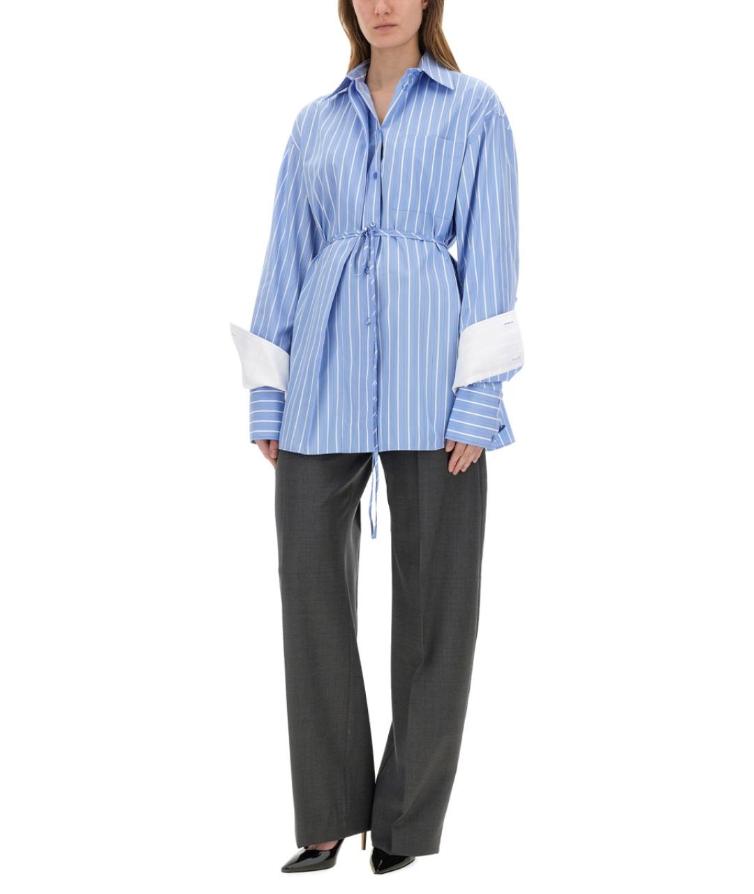 SPORTMAX Синяя хлопковая рубашка, фото 2