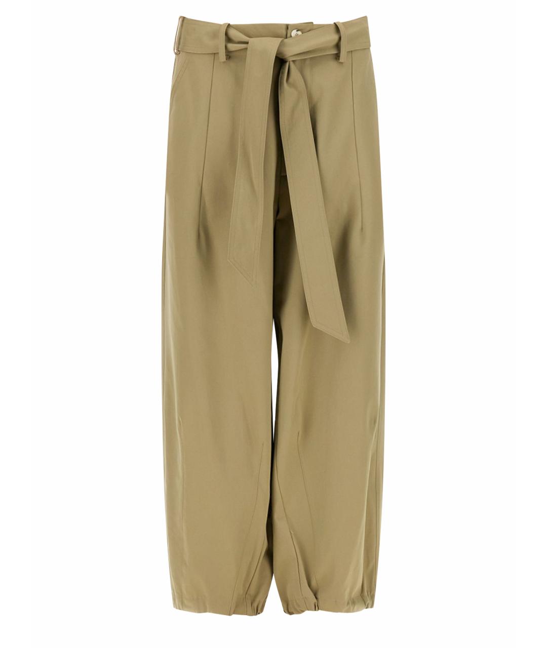 ALYSI Бежевые хлопковые прямые брюки, фото 1