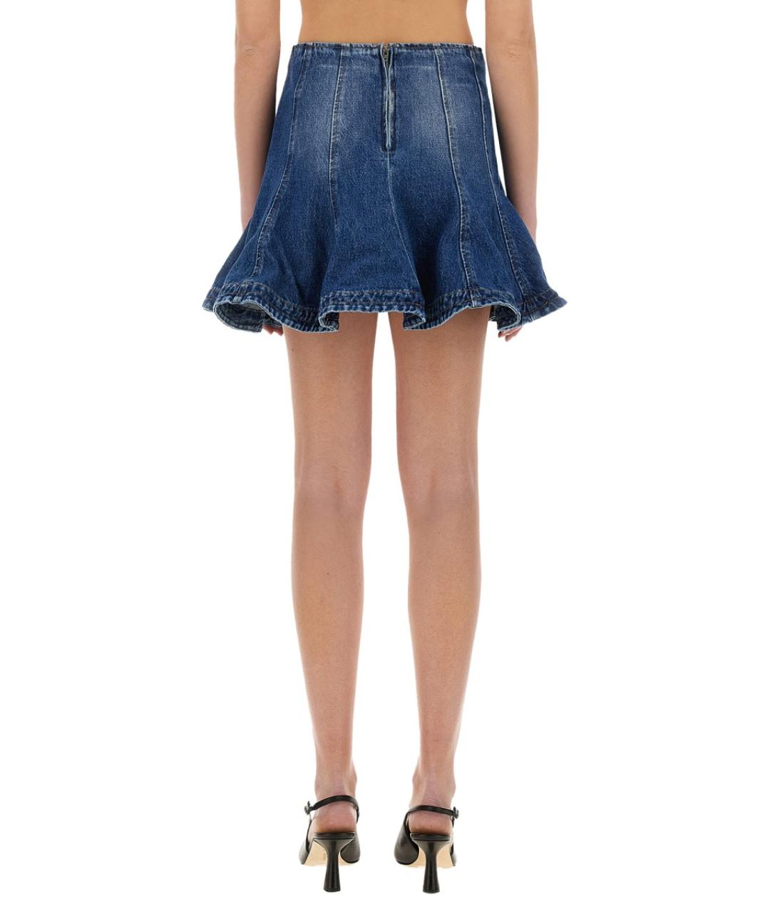 MSGM Синяя хлопковая юбка миди, фото 3