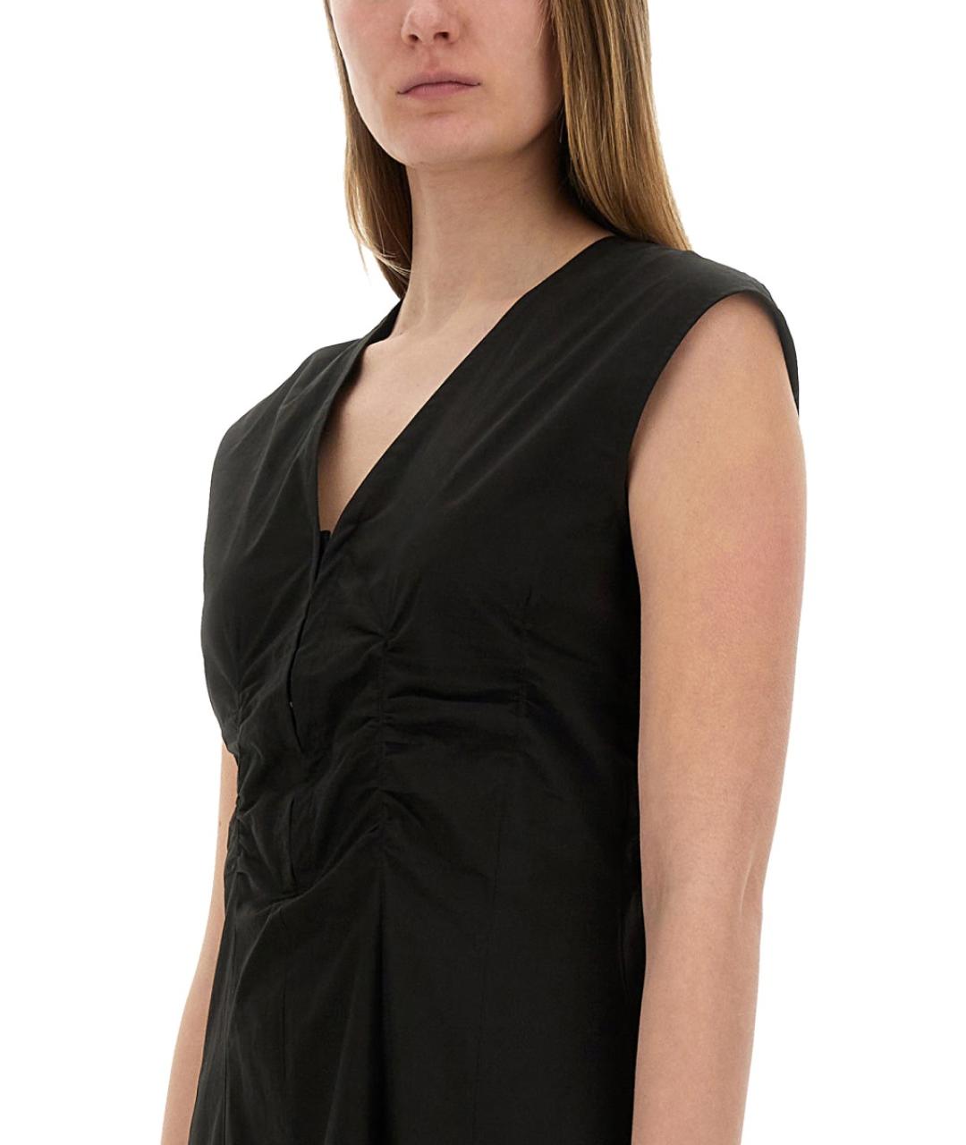 ALYSI Черное хлопковое повседневное платье, фото 3