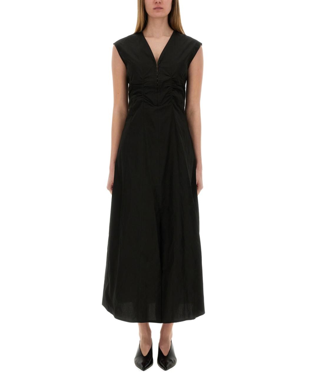 ALYSI Черное хлопковое повседневное платье, фото 2