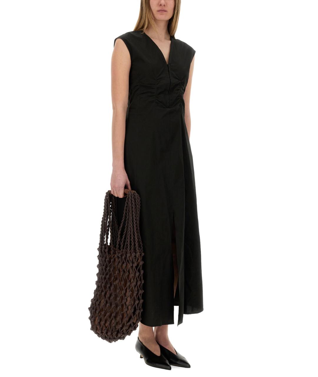 ALYSI Черное хлопковое повседневное платье, фото 5