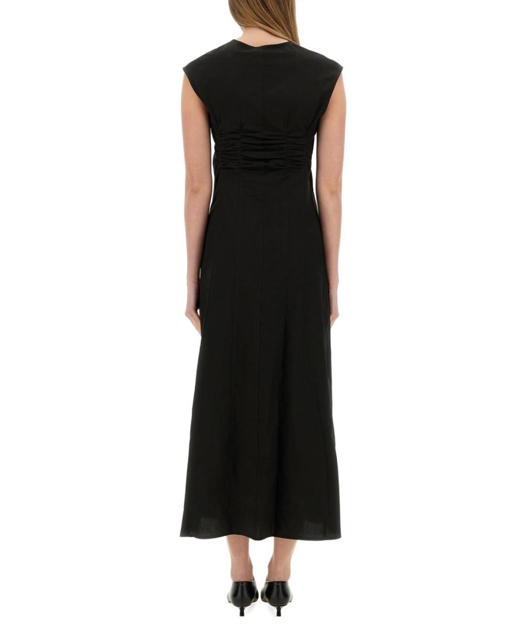 ALYSI Черное хлопковое повседневное платье, фото 4