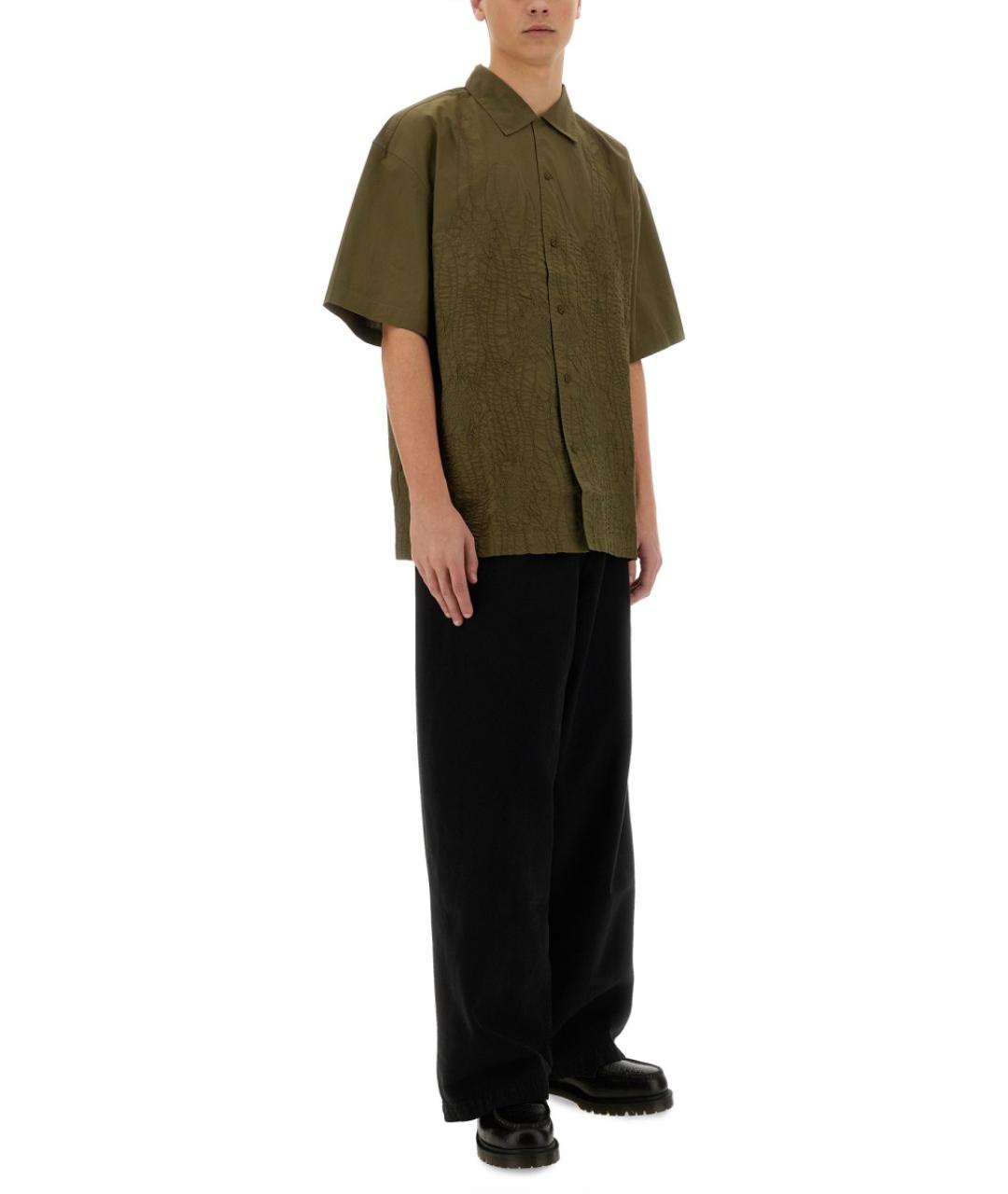 YMC Хаки хлопковая кэжуал рубашка, фото 2