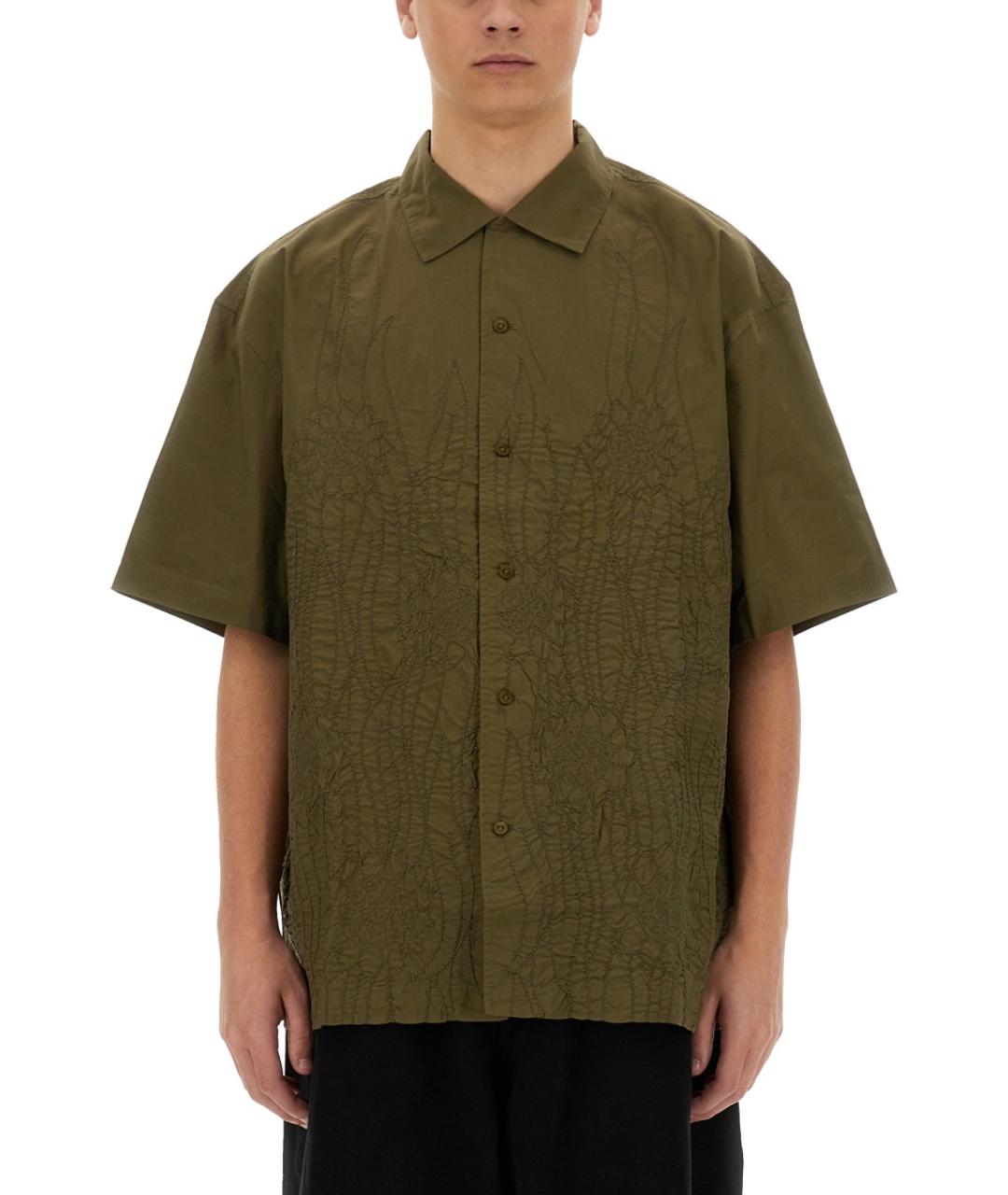 YMC Хаки хлопковая кэжуал рубашка, фото 5