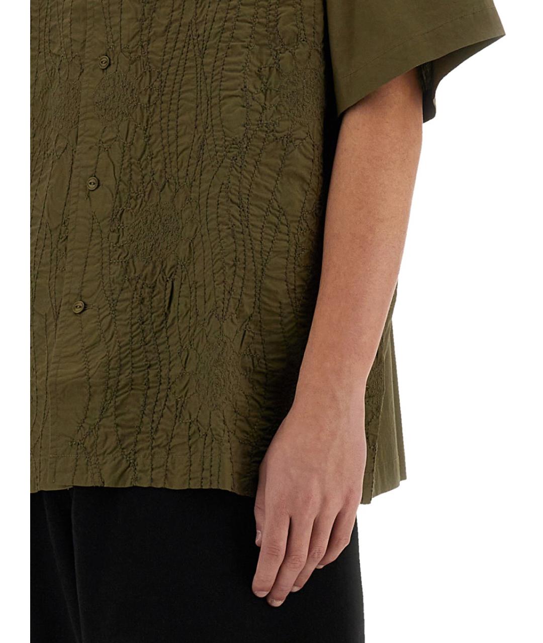 YMC Хаки хлопковая кэжуал рубашка, фото 4