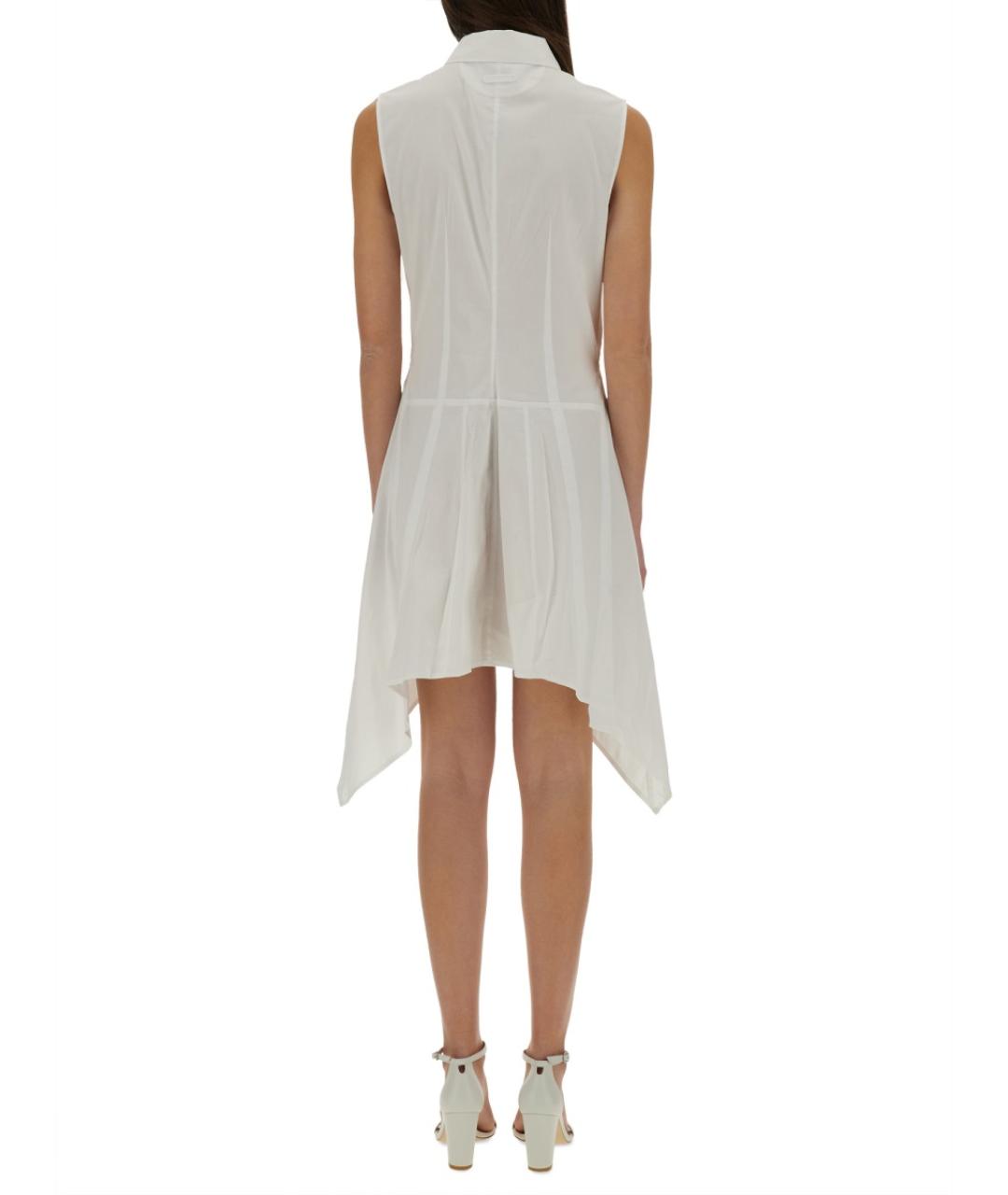 HELMUT LANG Белое хлопковое повседневное платье, фото 4