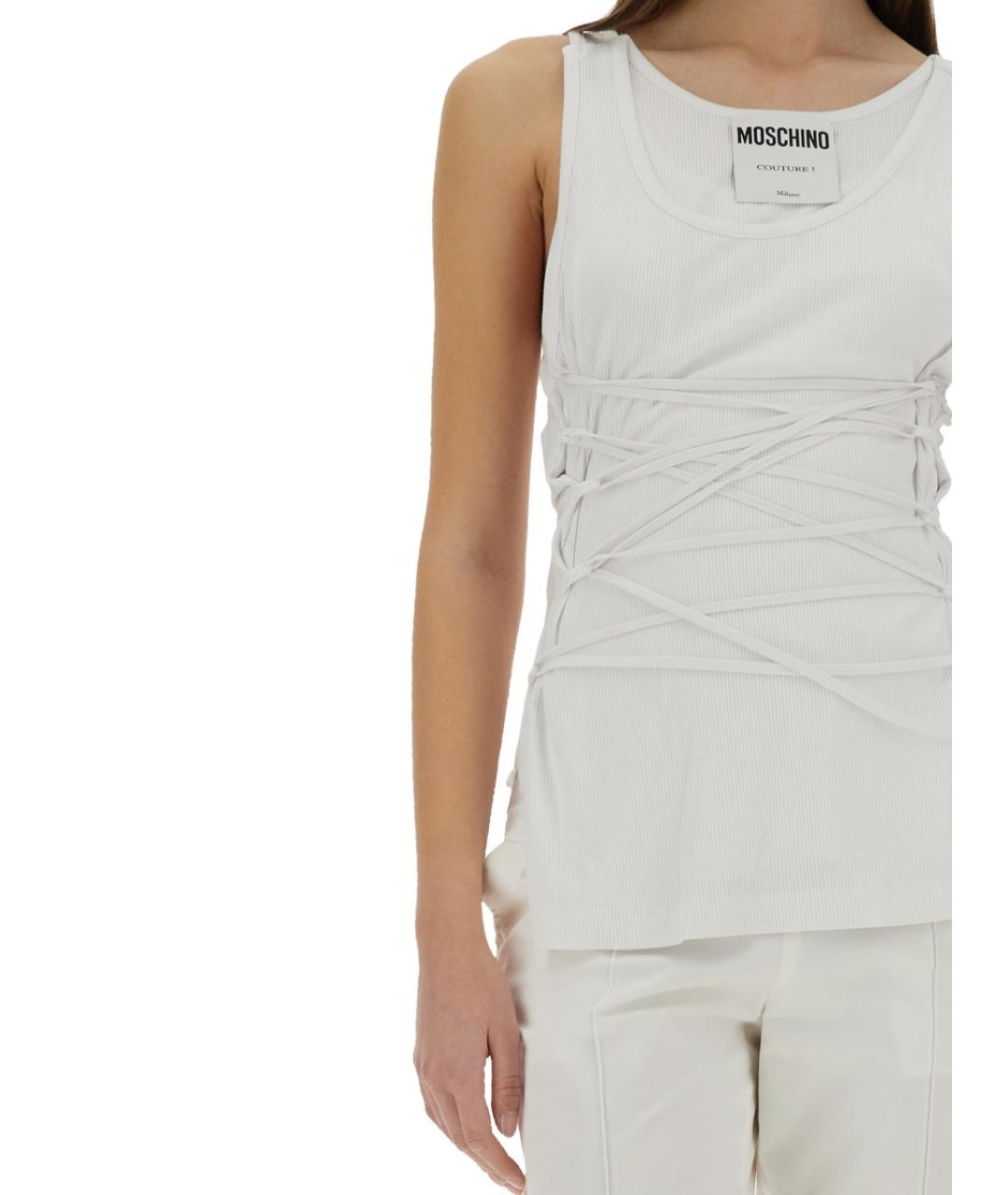 MOSCHINO Белая вискозная майка, фото 4