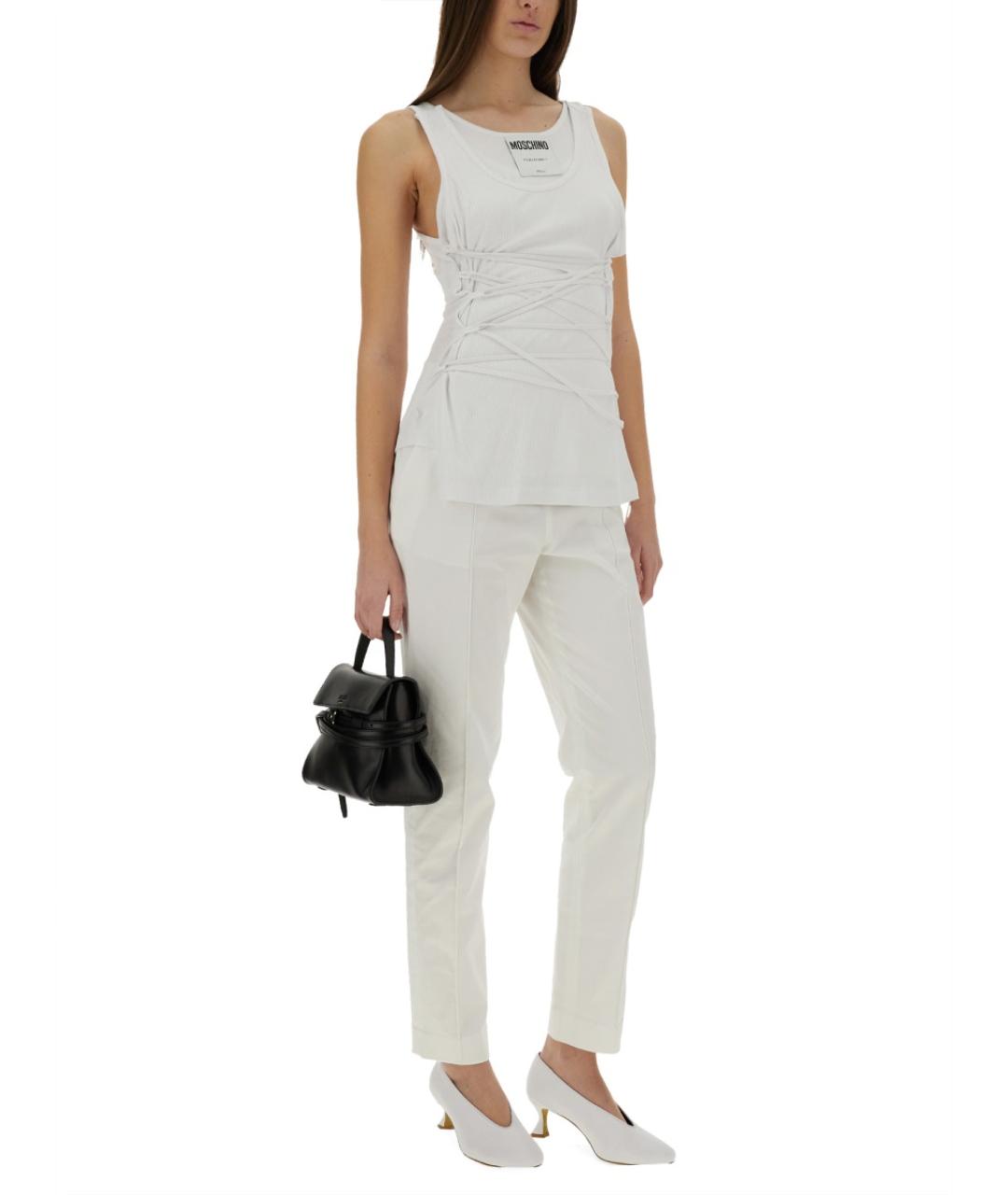 MOSCHINO Белая вискозная майка, фото 2