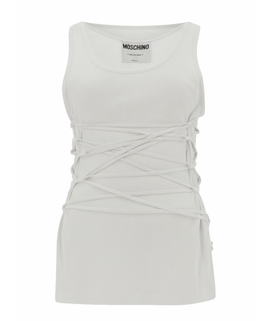 MOSCHINO Белая вискозная майка, фото 1