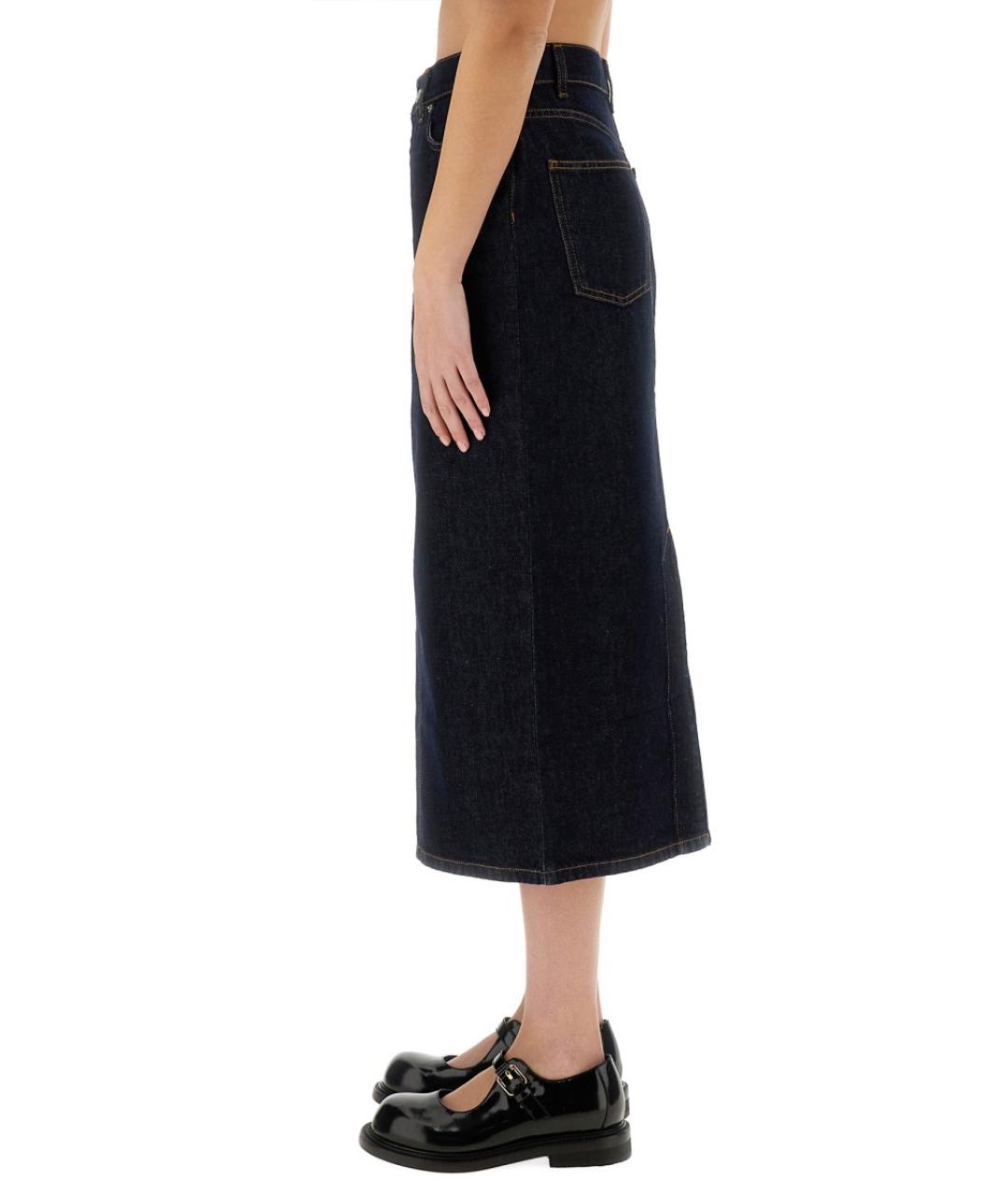 MOSCHINO Темно-синяя хлопковая юбка миди, фото 4