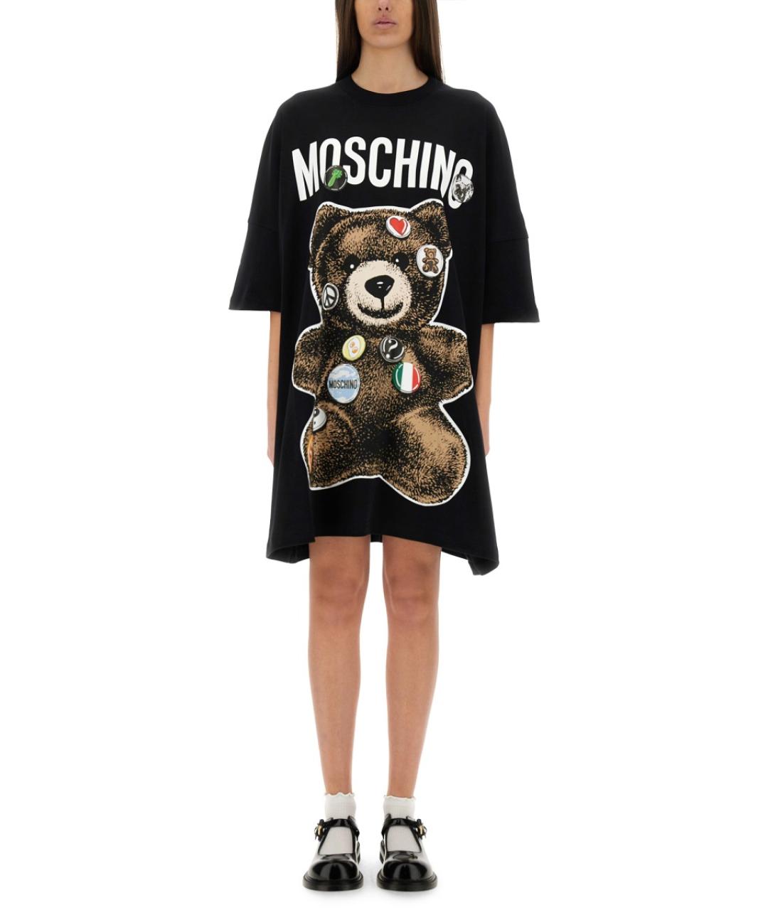 MOSCHINO Черная хлопковая футболка, фото 5