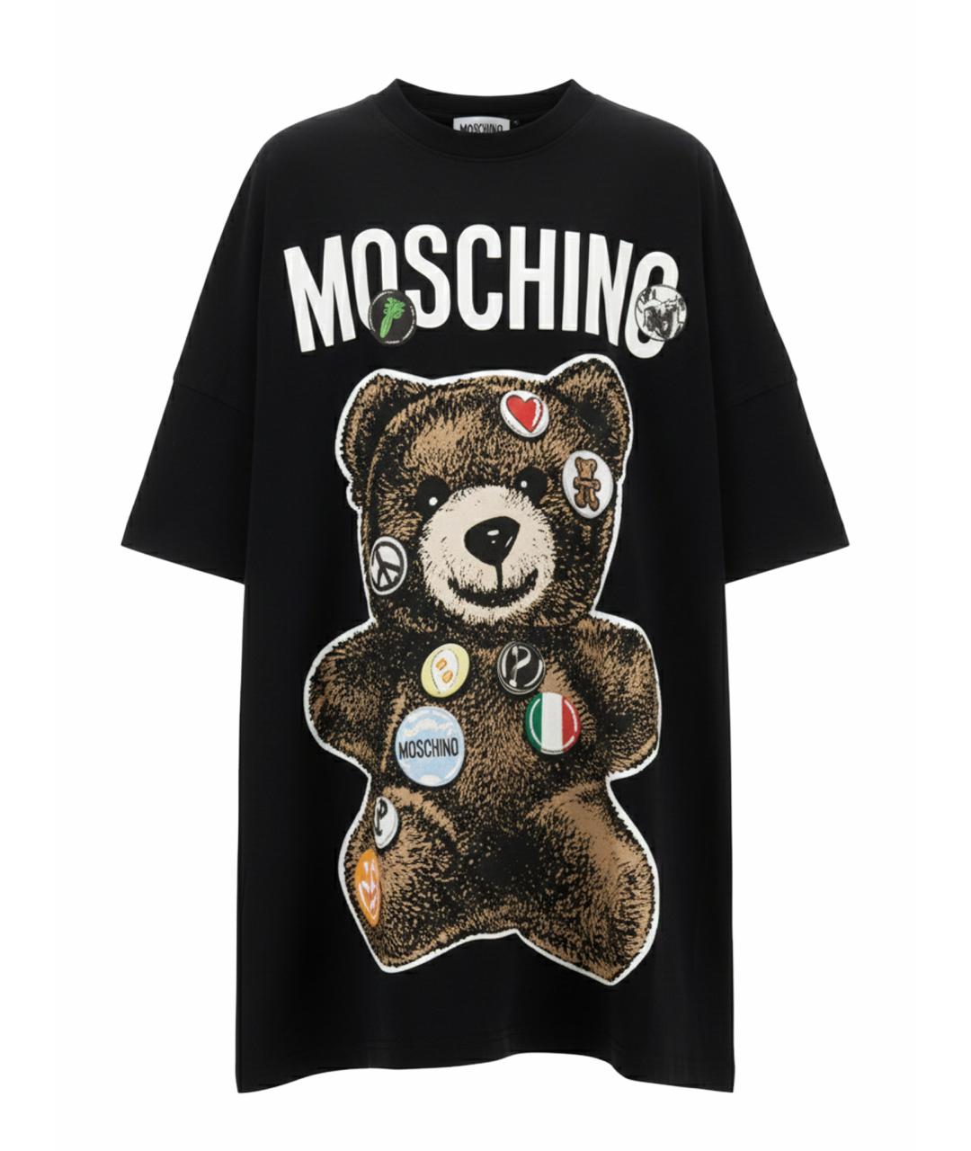 MOSCHINO Черная хлопковая футболка, фото 1