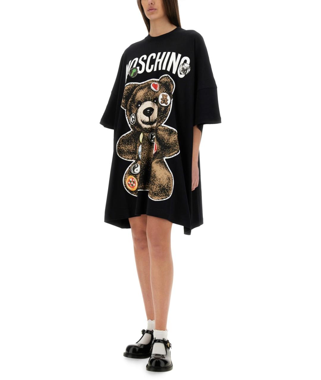 MOSCHINO Черная хлопковая футболка, фото 2