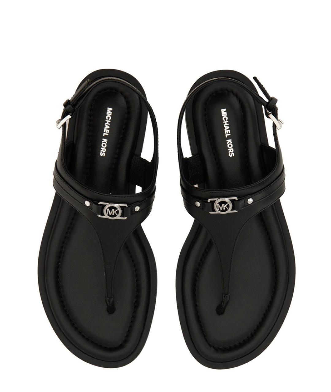 MICHAEL KORS Черные кожаные босоножки, фото 5