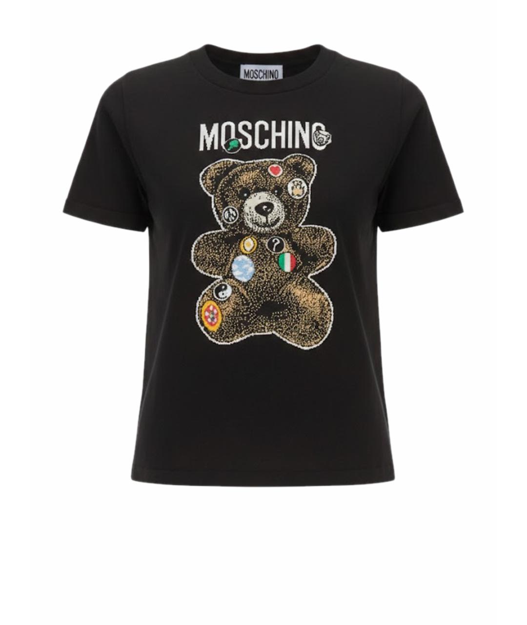 MOSCHINO Черная хлопковая футболка, фото 1