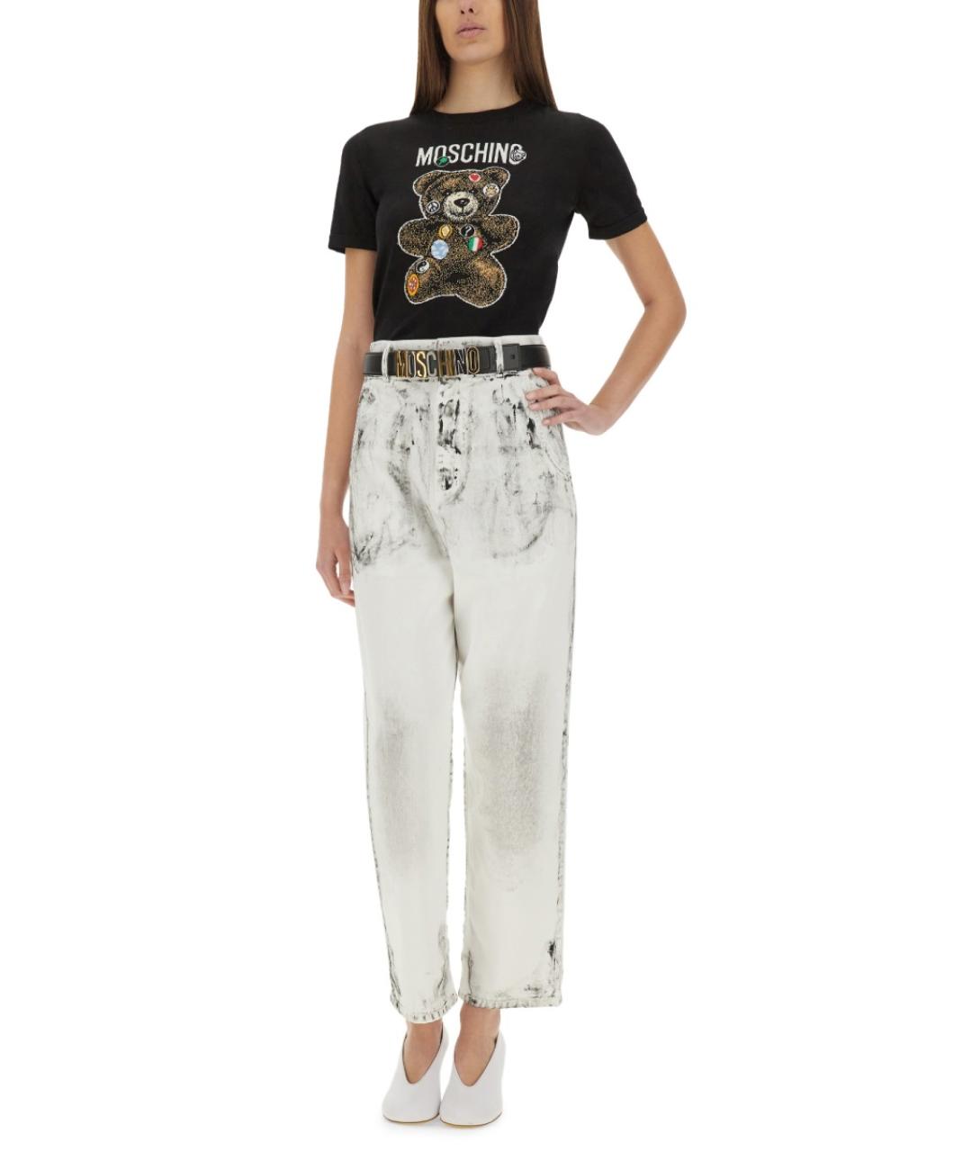 MOSCHINO Черная хлопковая футболка, фото 2