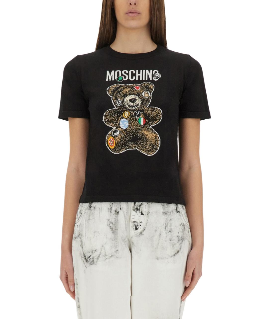 MOSCHINO Черная хлопковая футболка, фото 5