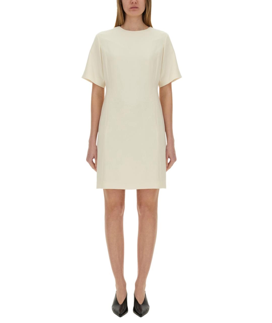 THEORY Белое ацетатное повседневное платье, фото 5