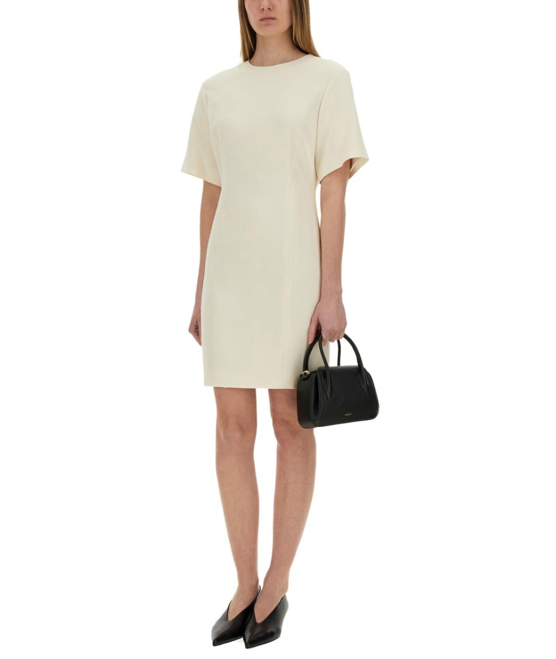 THEORY Белое ацетатное повседневное платье, фото 2