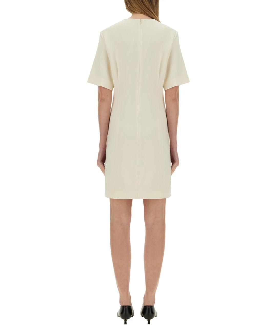 THEORY Белое ацетатное повседневное платье, фото 3