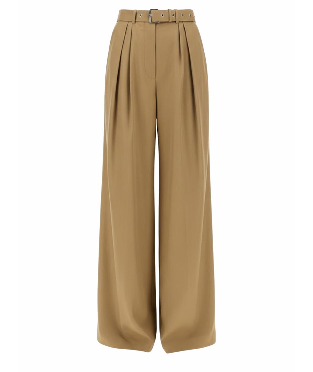 DRIES VAN NOTEN Бежевые хлопковые прямые брюки, фото 1