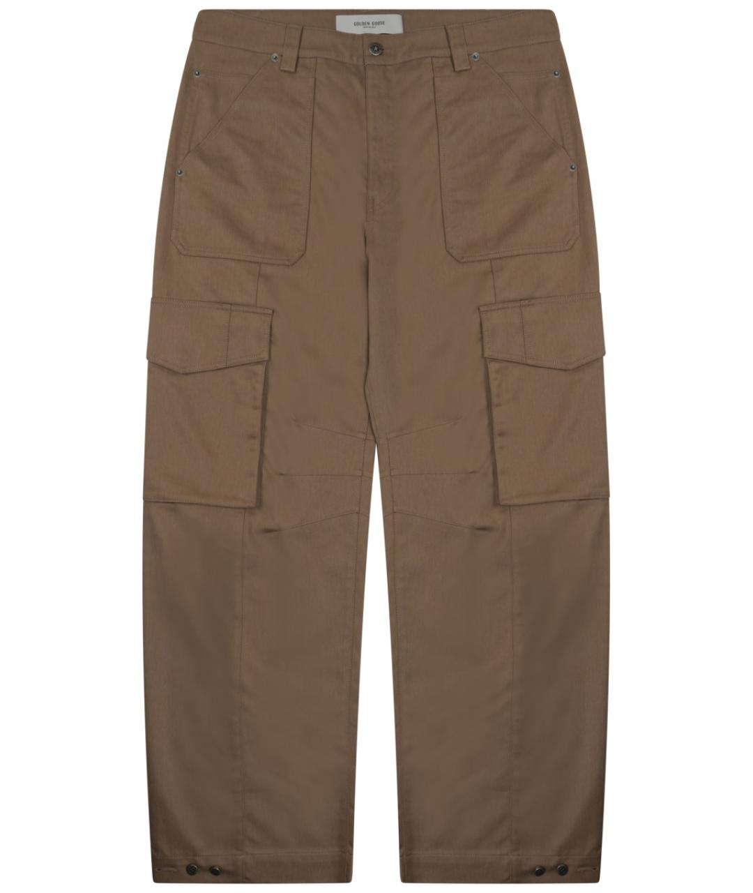 GOLDEN GOOSE DELUXE BRAND Коричневые хлопковые повседневные брюки, фото 1