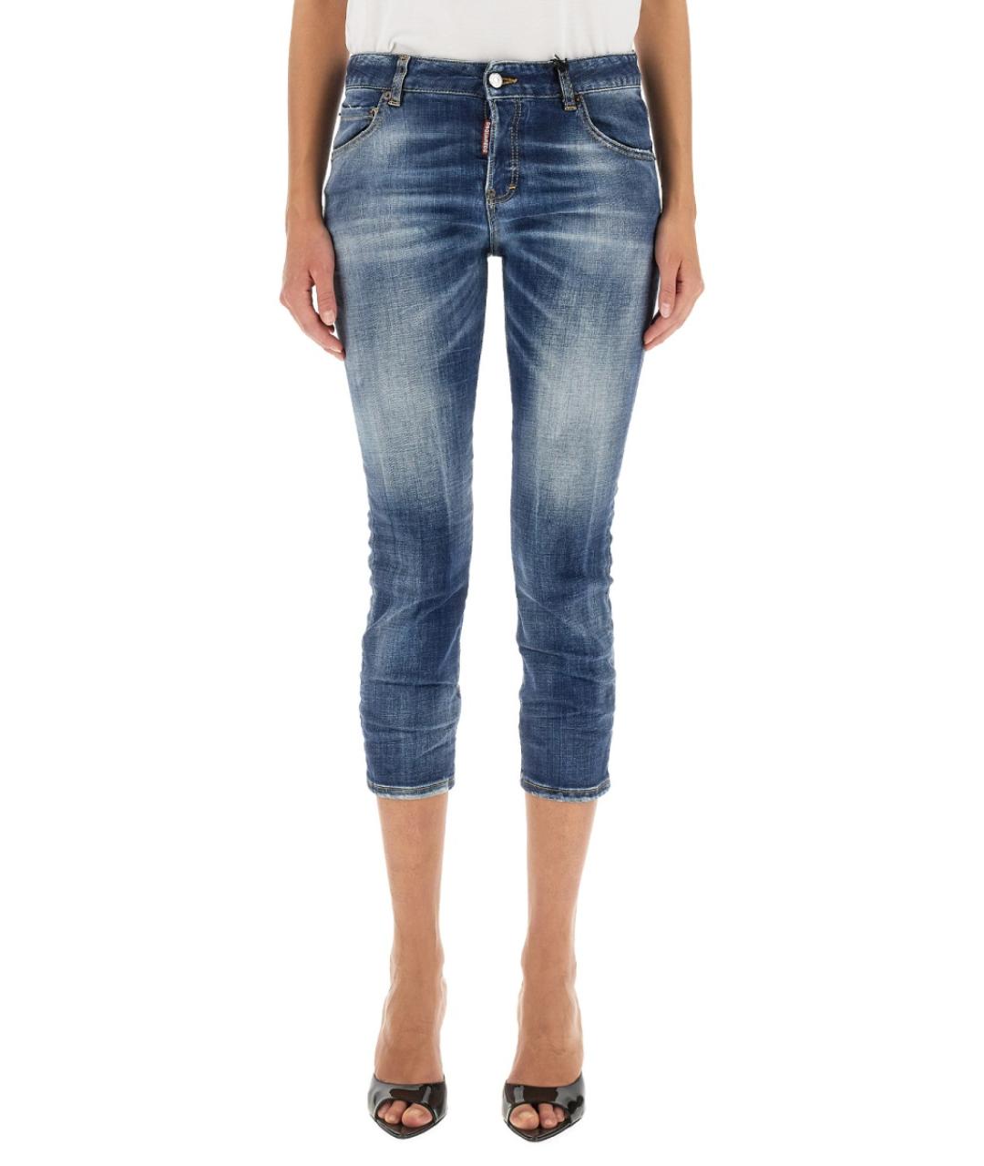 DSQUARED2 Синие хлопковые капри, фото 2