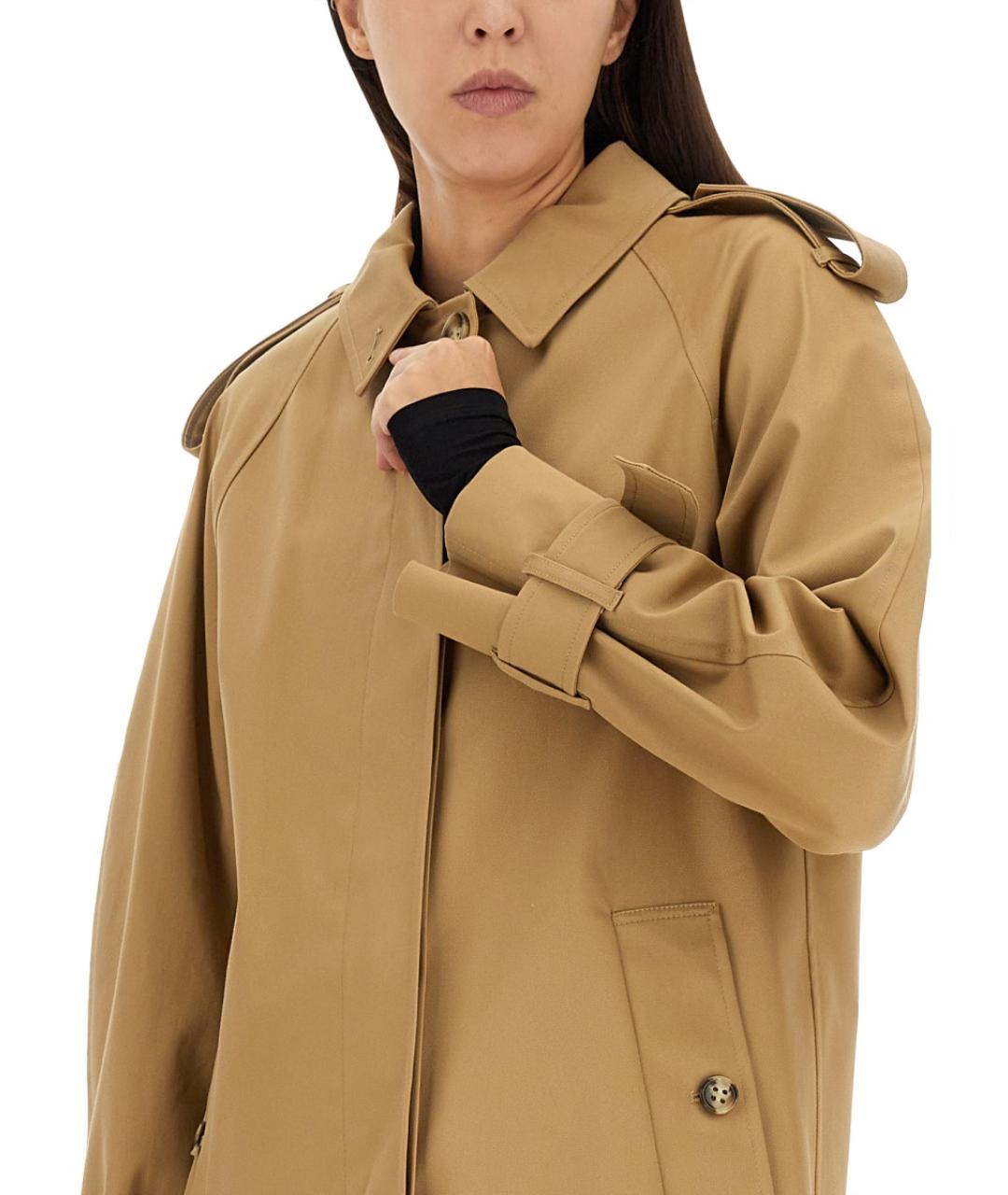 SPORTMAX Бежевый хлопковый тренч/плащ, фото 6