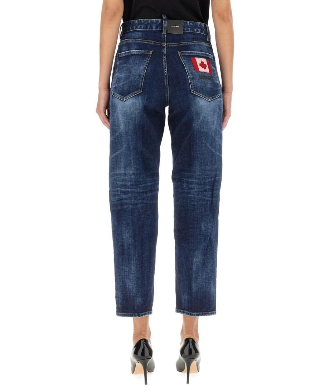 DSQUARED2 Синие хлопковые прямые джинсы, фото 3