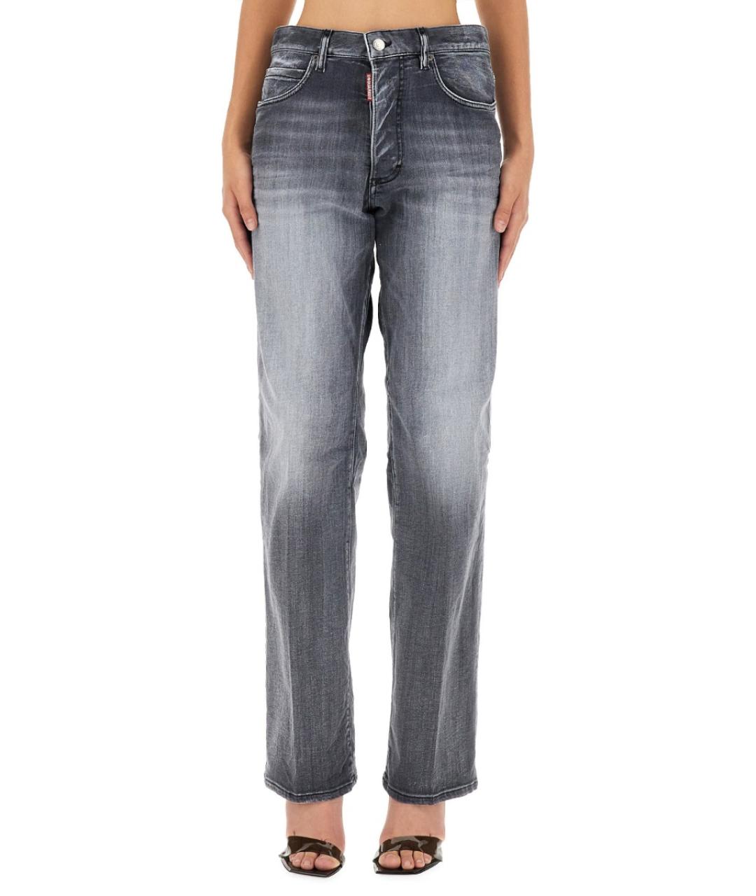 DSQUARED2 Серые хлопковые прямые джинсы, фото 6