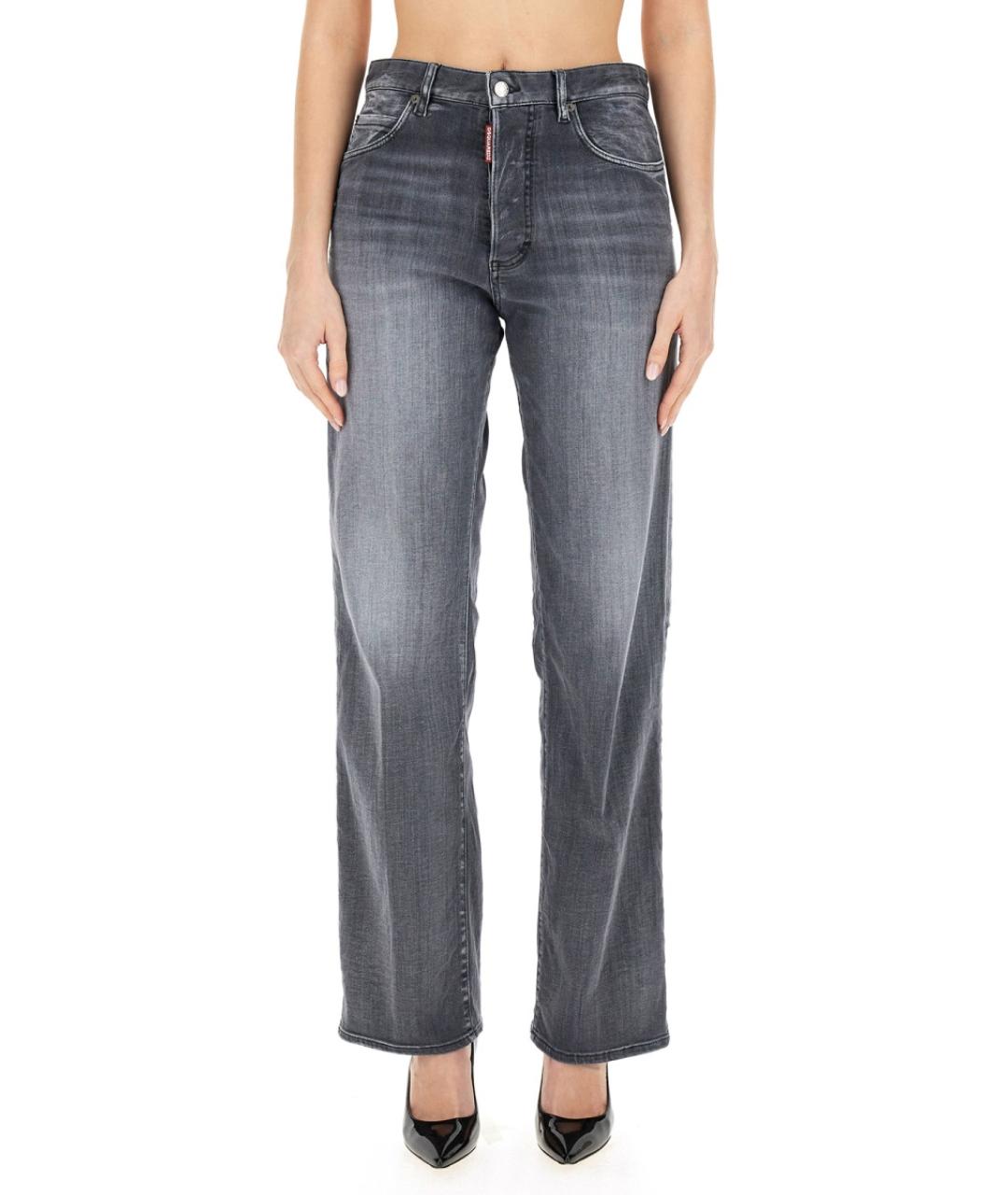 DSQUARED2 Серые хлопковые прямые джинсы, фото 3