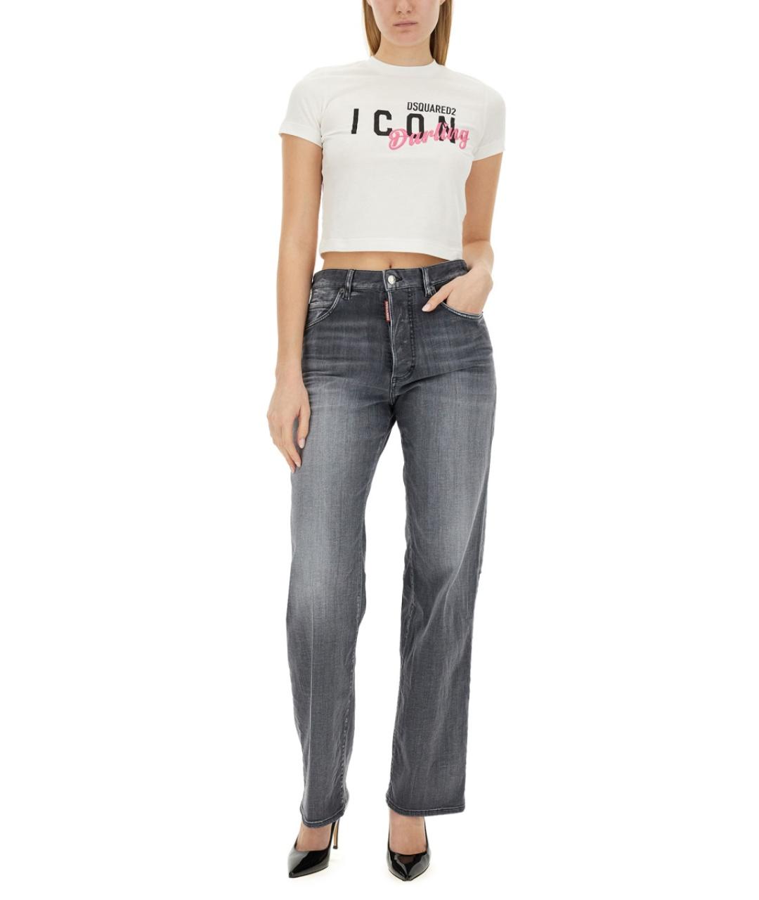 DSQUARED2 Серые хлопковые прямые джинсы, фото 4