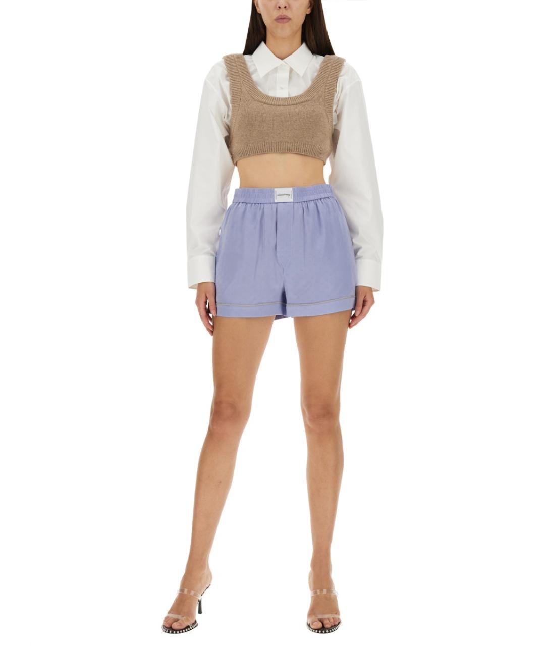 ALEXANDER WANG Синие шелковые шорты, фото 2