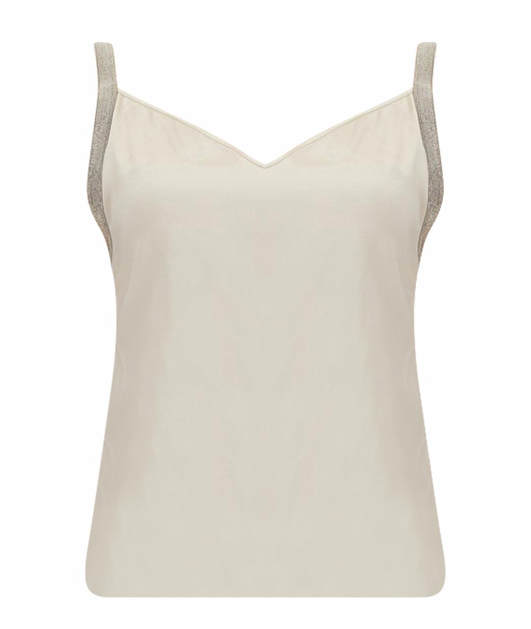 FABIANA FILIPPI Белая шелковая майка, фото 1