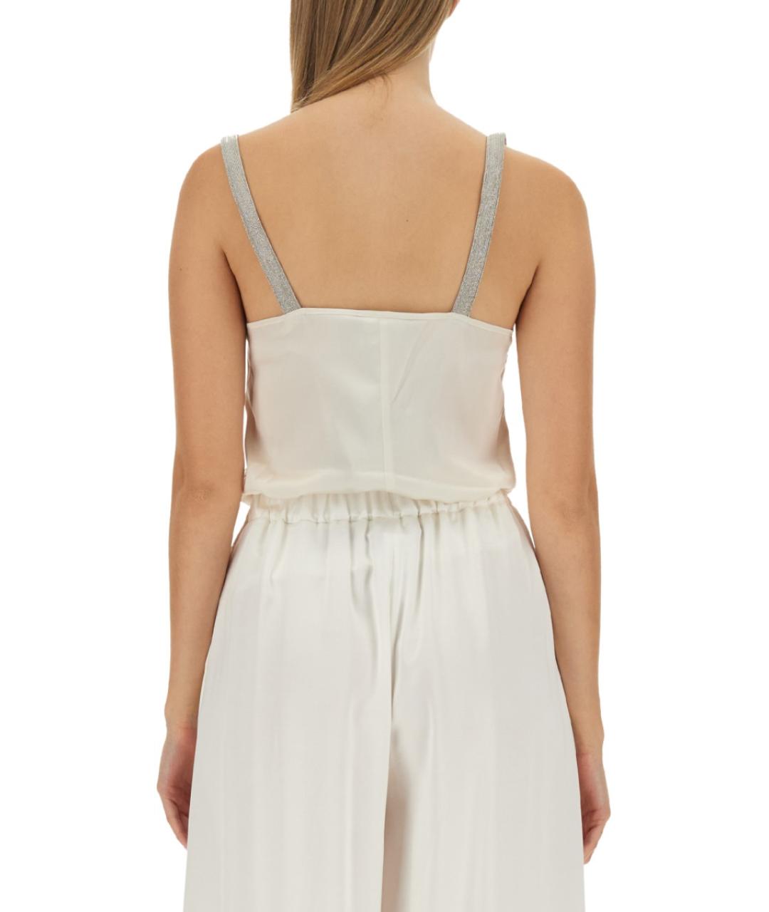 FABIANA FILIPPI Белая шелковая майка, фото 3