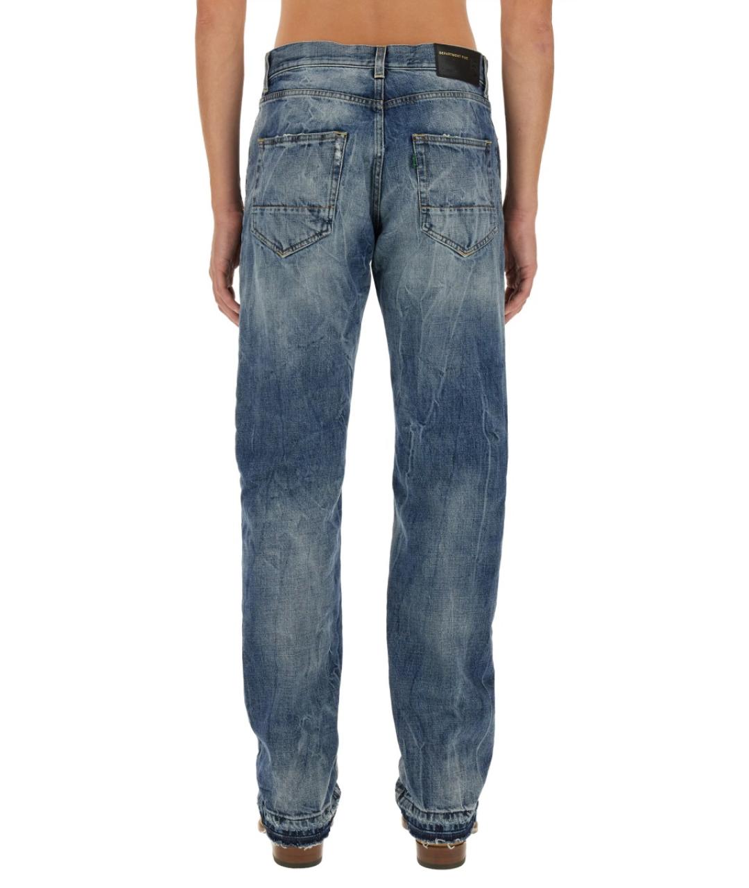 DEPARTMENT 5 Синие хлопковые прямые джинсы, фото 3