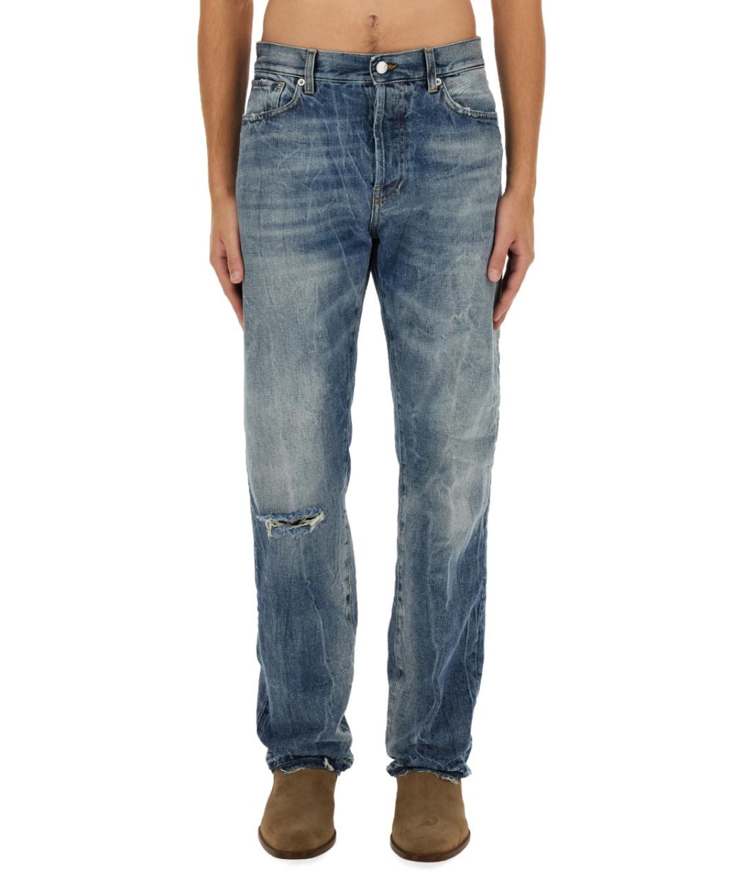 DEPARTMENT 5 Синие хлопковые прямые джинсы, фото 5