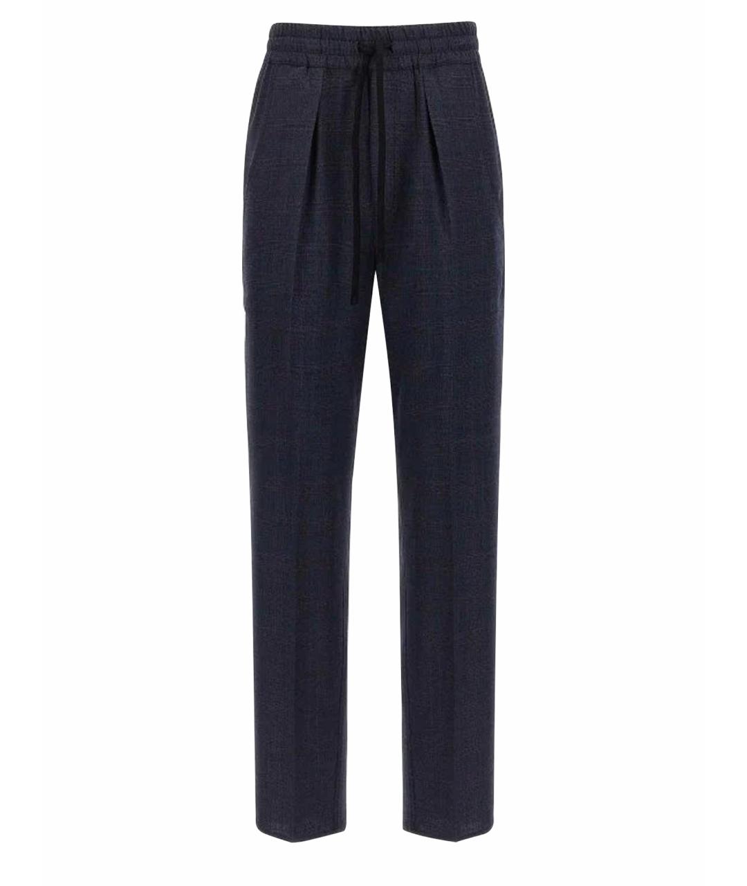 ISABEL MARANT ETOILE Синие шерстяные прямые брюки, фото 1