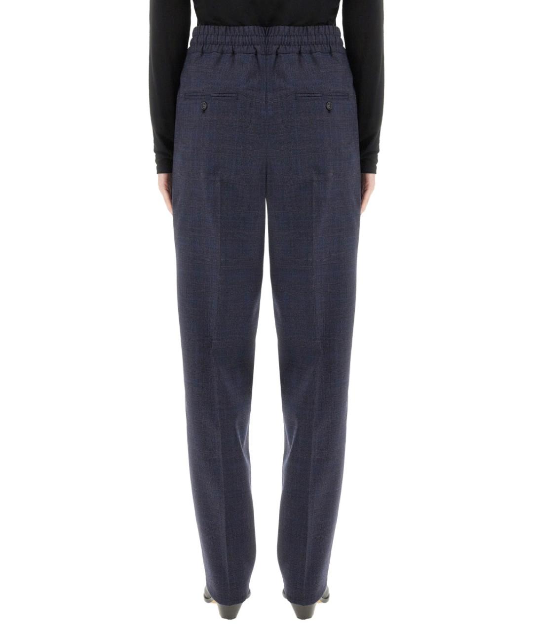 ISABEL MARANT ETOILE Синие шерстяные прямые брюки, фото 3