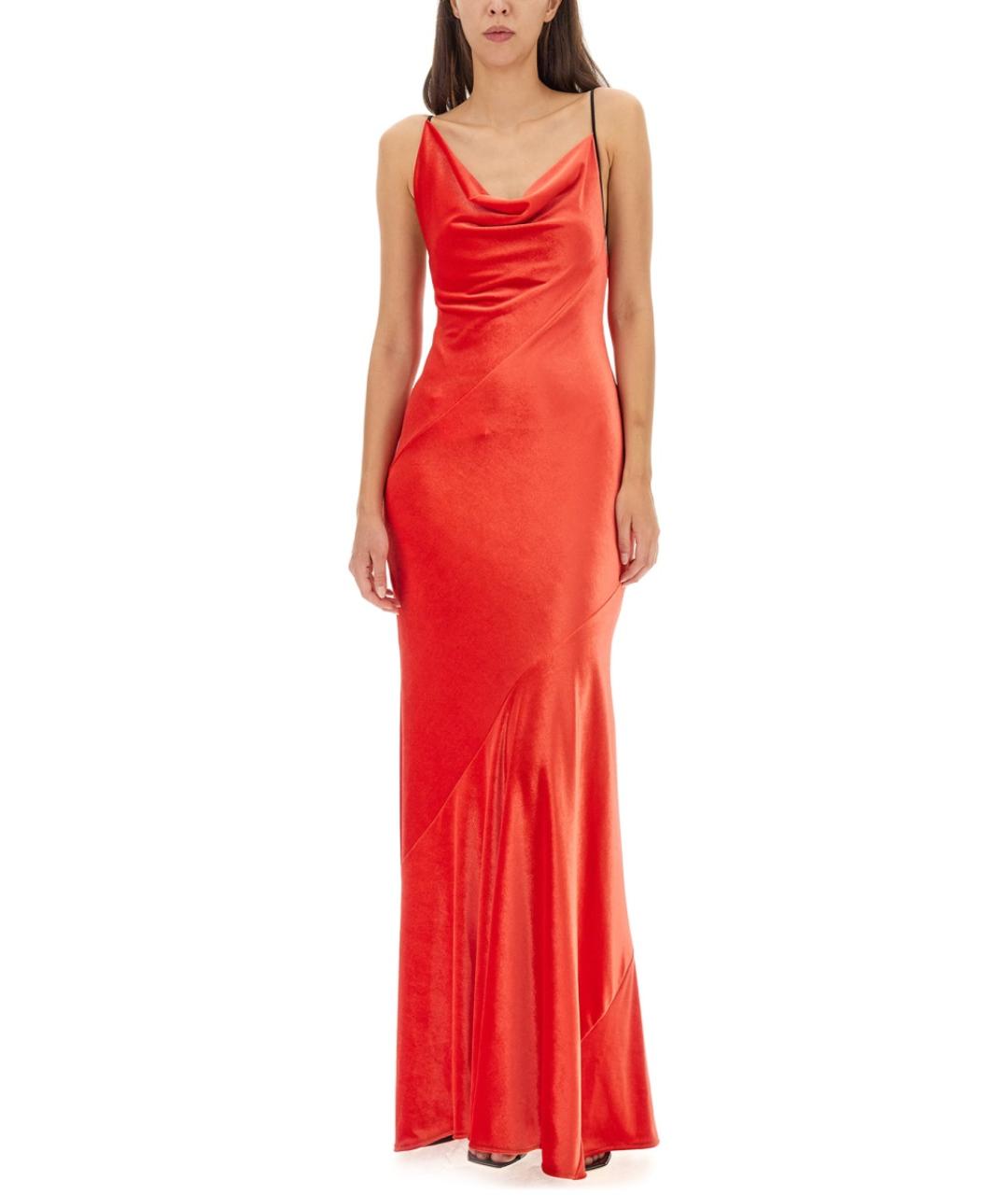 PHILOSOPHY DI LORENZO SERAFINI Красное полиэстеровое вечернее платье, фото 2