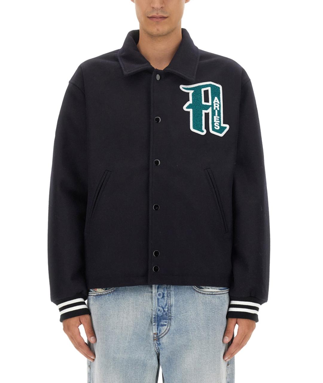 ARIES Черная шерстяная куртка, фото 5