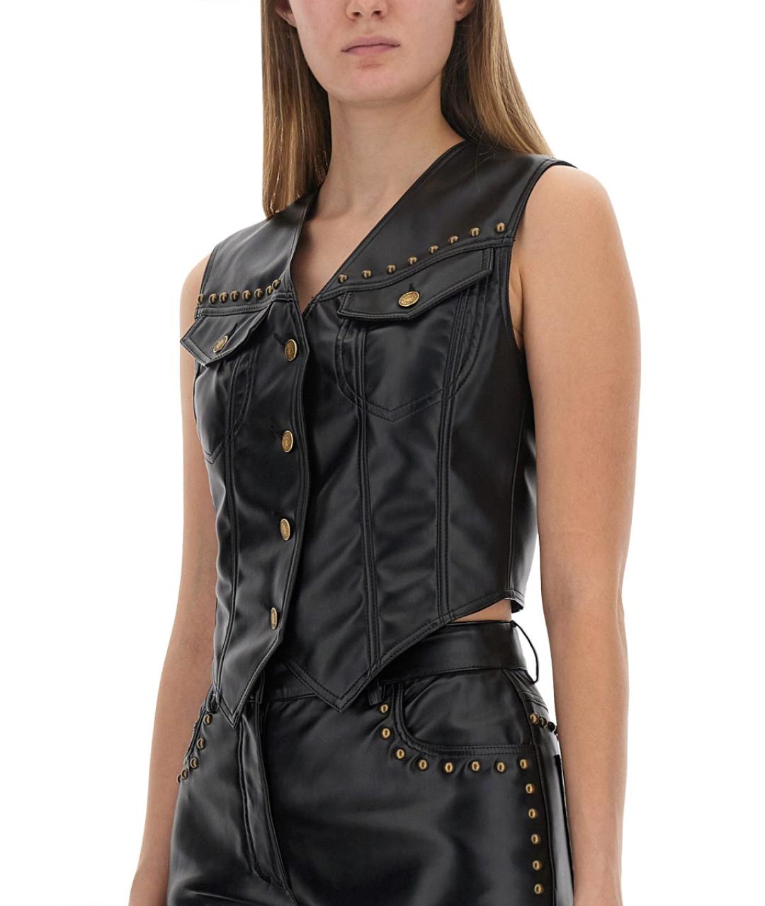 MOSCHINO JEANS Черный полиэстеровый жилет, фото 4