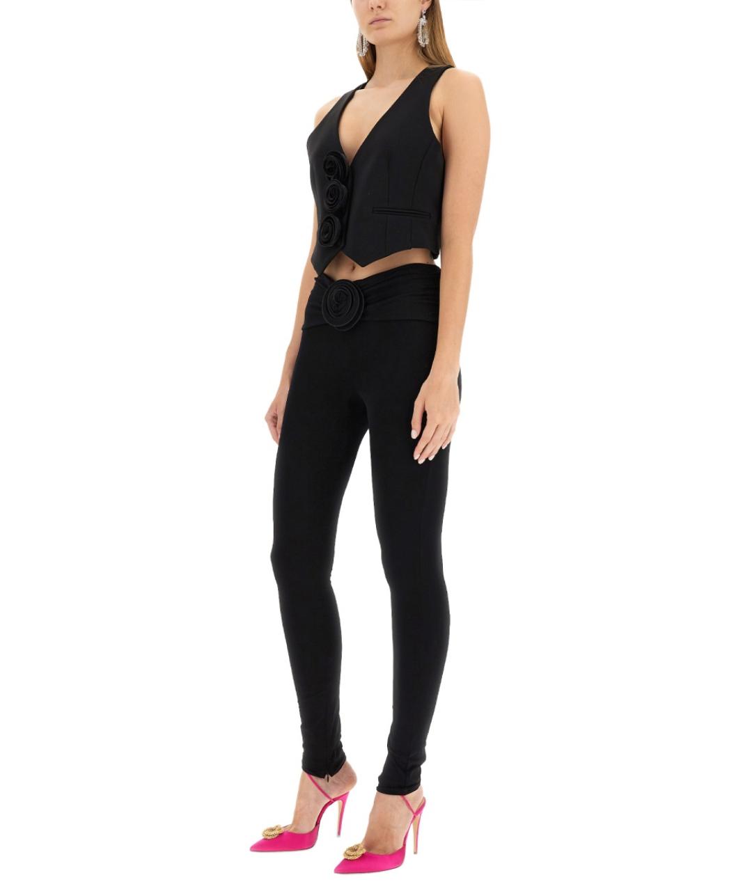 MAGDA BUTRYM Черные вискозные прямые брюки, фото 2