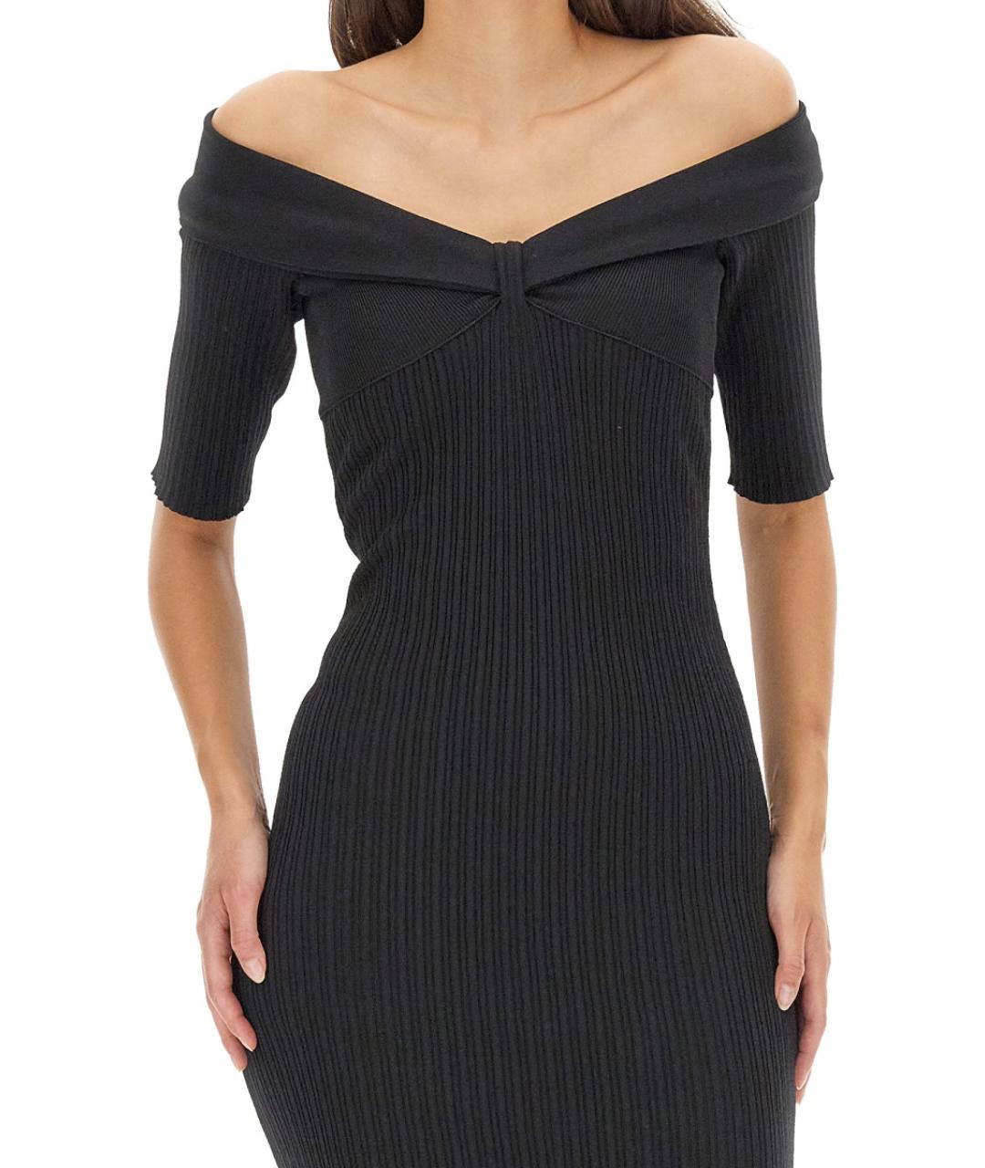 PHILOSOPHY DI LORENZO SERAFINI Черное вискозное повседневное платье, фото 4