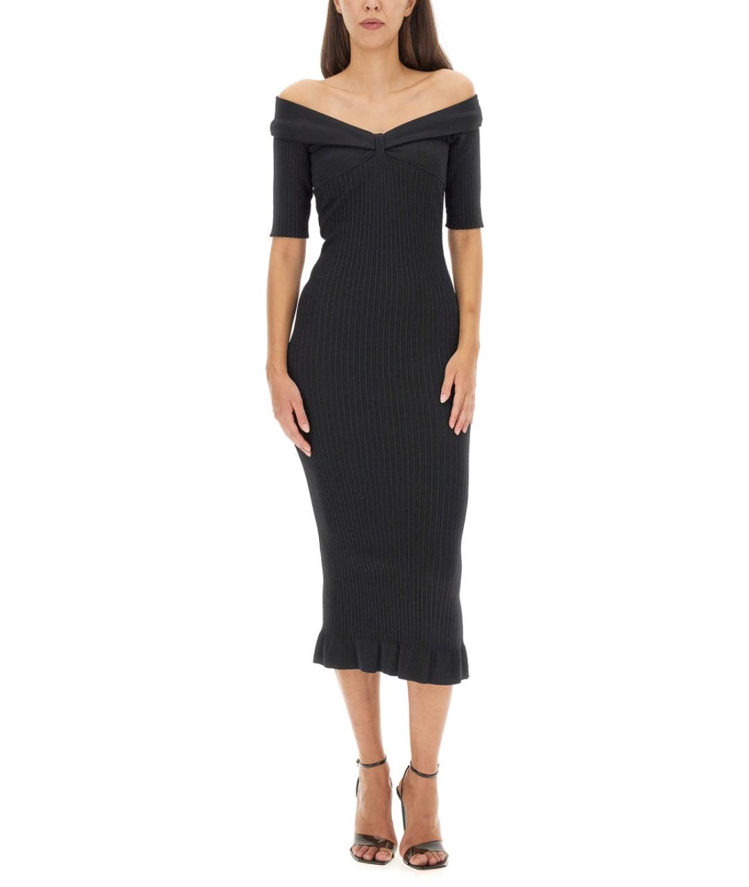 PHILOSOPHY DI LORENZO SERAFINI Черное вискозное повседневное платье, фото 2