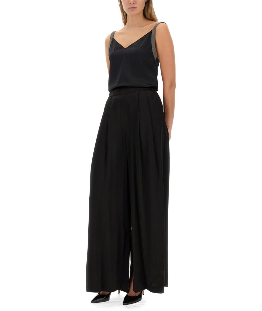 FABIANA FILIPPI Черные вискозные прямые брюки, фото 2